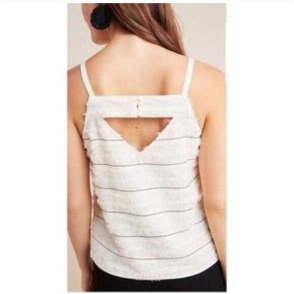 Anthropologie Maeve Quinn cream fringe US 8 - Picture 2 of 9